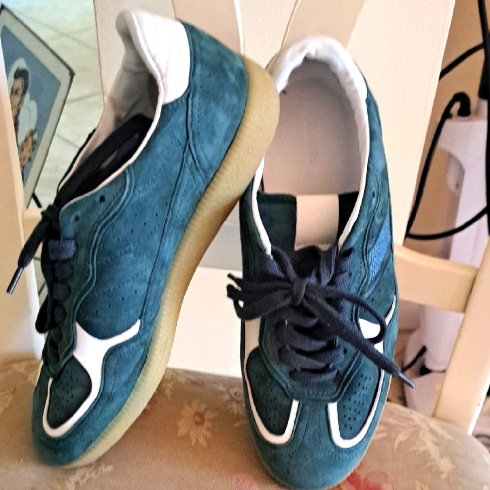Alohos  Free People Green Suede & White Leather  TB.490 Rife Sneaker Sz9 EUC